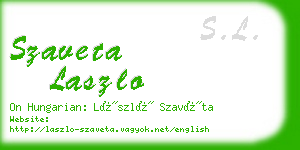 szaveta laszlo business card